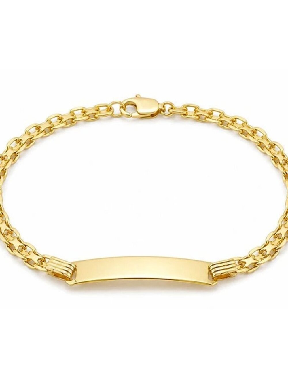 ID Bracelet Bismark Link 10k SOLID Yellow Gold